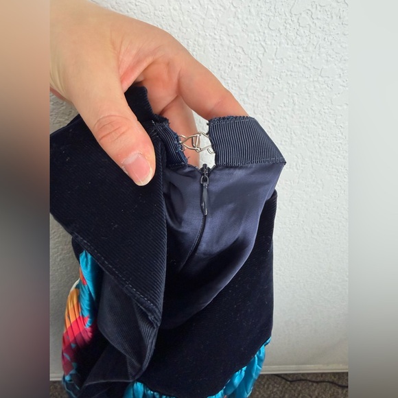 Sacai Pendleton Print Pleated Mesh Skirt 2019 Resort Asymmetrical Blue Black M - Picture 8 of 14